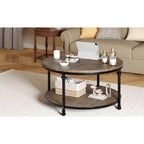 Table basse ronde à 2 niveaux, 77 cm