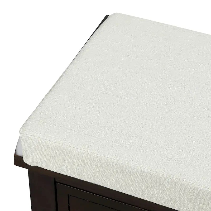 Banc de rangement avec 3 tiroirs et 3 paniers en osier