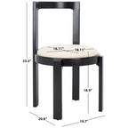 Chaise de salle à manger ronde de 48 cm, lot de 2 (51 cm L x 53 cm P x 84 cm H)