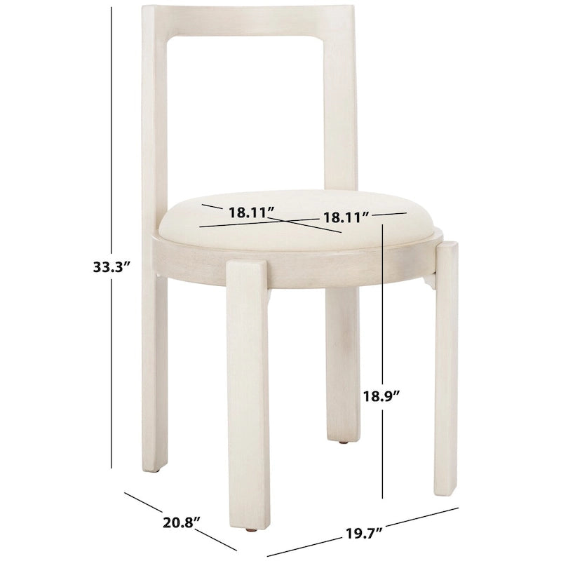 Chaise de salle à manger ronde de 48 cm, lot de 2 (51 cm L x 53 cm P x 84 cm H)