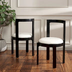 Chaise de salle à manger ronde de 48 cm, lot de 2 (51 cm L x 53 cm P x 84 cm H)